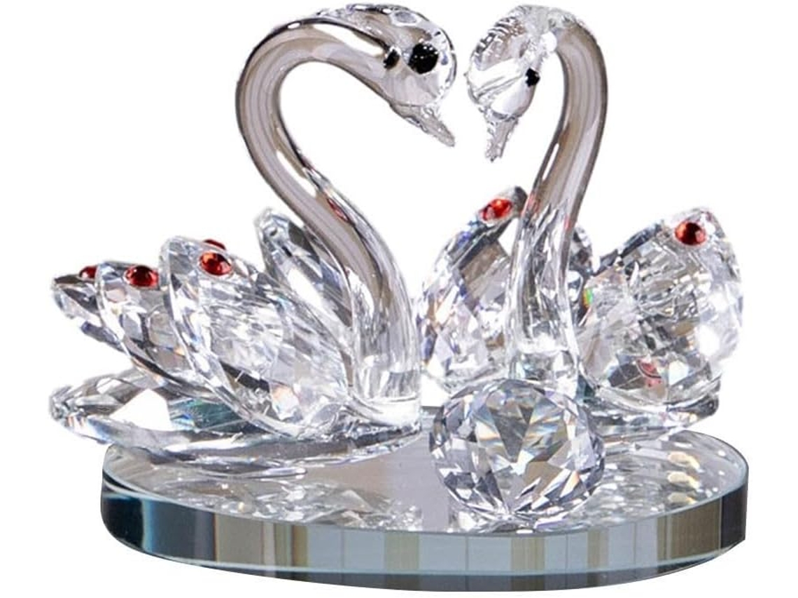 Decoração de cristal duplo para casa de cisne - Decoração de interiores - Para casamento, aniversário,