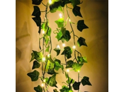 Cordão De Luzes Led Artificiais Com Plantas, Folhas Videira Verde,
