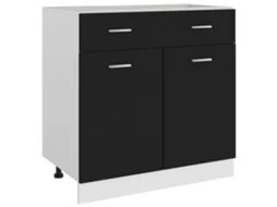 Drawer Bottom Cabinet, Drawer Bottom Cabinets Vidaxl Preto Madeira Processada (n/a)