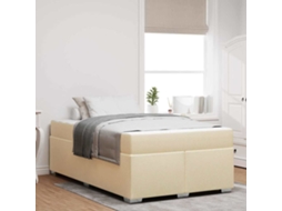 Vidaxl Estrutura Da Cama Com Colchão Creme 120 X 190 Cm Tecido