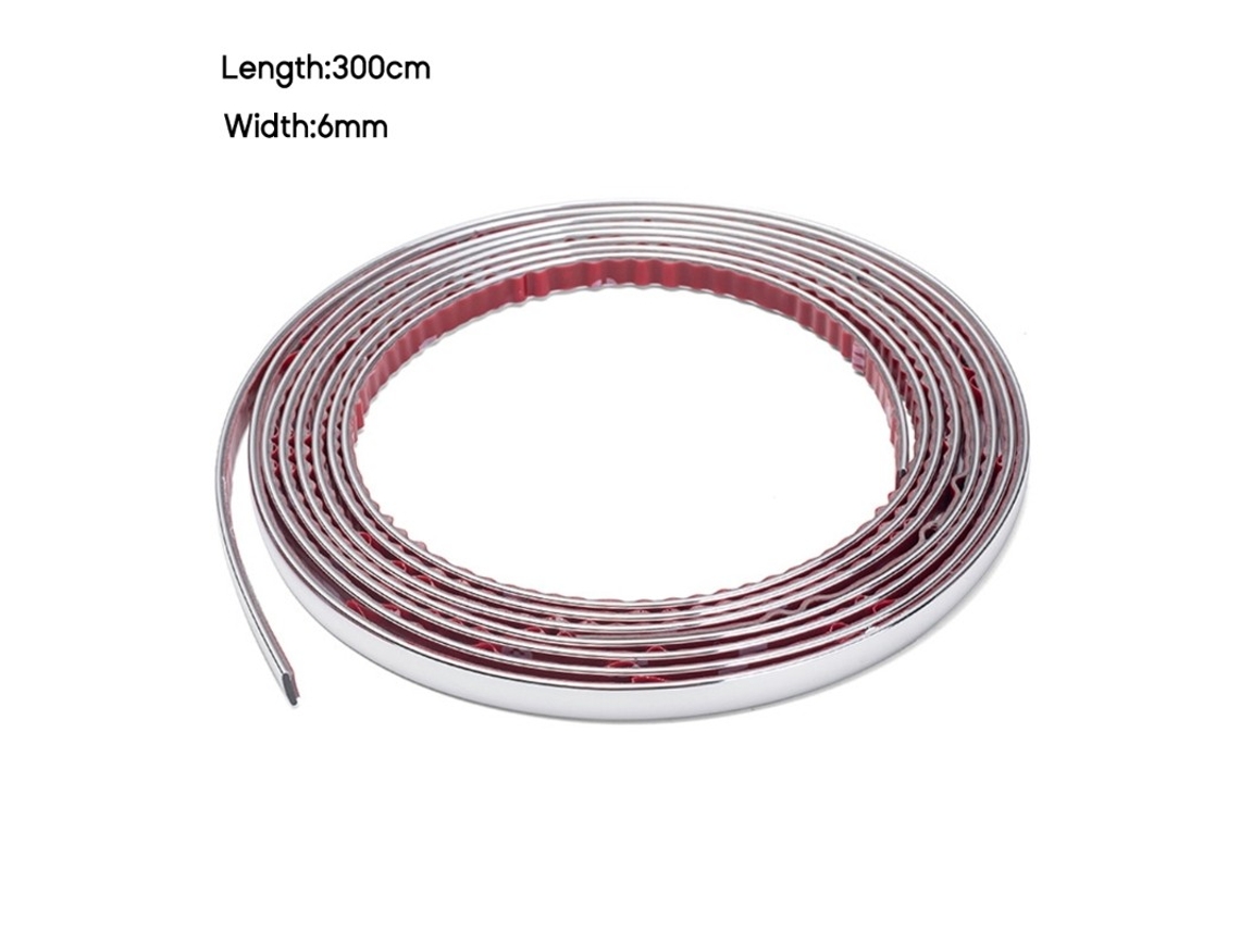 Faixa Decorativa Autoadesiva Vermelha De 3/5 M Para Para Choque De Carro Faça Você Mesmo, Pvc Espessado Oem