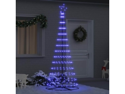 Vidaxl Árvore De Natal Led Com 295 Leds Com Suporte Azul 250 Cm Metal
