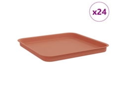 Conjunto 24 Vaso Quadrado Vidaxl Vermelho Plástico (32 X 32 X 2,5 Cm)