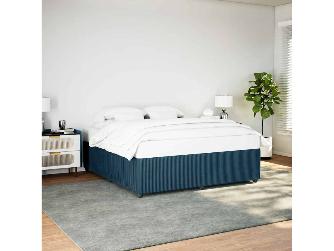 Vidaxl Estrutura De Cama 180x200 Cm Veludo Azul