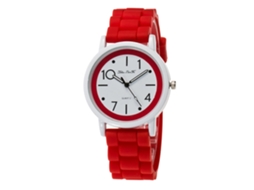 Relógio feminino coreano Zhoulianfa Zlf-0023, movimento de quartzo com silicone, à prova d'água, luminoso, vermelho.