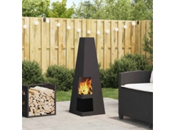 Vidaxl Bowl De Fogo Preto 35 X 35 X 100 Cm Aço Corten