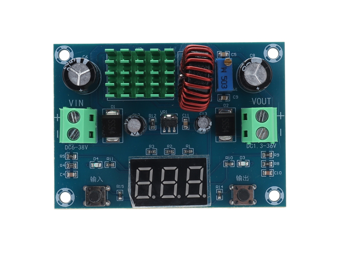 Módulo regulador de tensão buck digital ajustável DC8 38V para DC1.33 6V 5A XHM291
