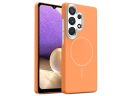 Capa Para Samsung Galaxy A33 5g Fina Circular Magsafe À Prova De Choque Dourada Em Policarbonato Laranja