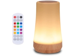 Candeeiro De Mesa De Cabeceira Sensível Ao Toque 13 Cores Rgb E 5 Brilhos Candeeiro De Mesa Recarregável Usb Luz Regulável Com Comando À Yizhood