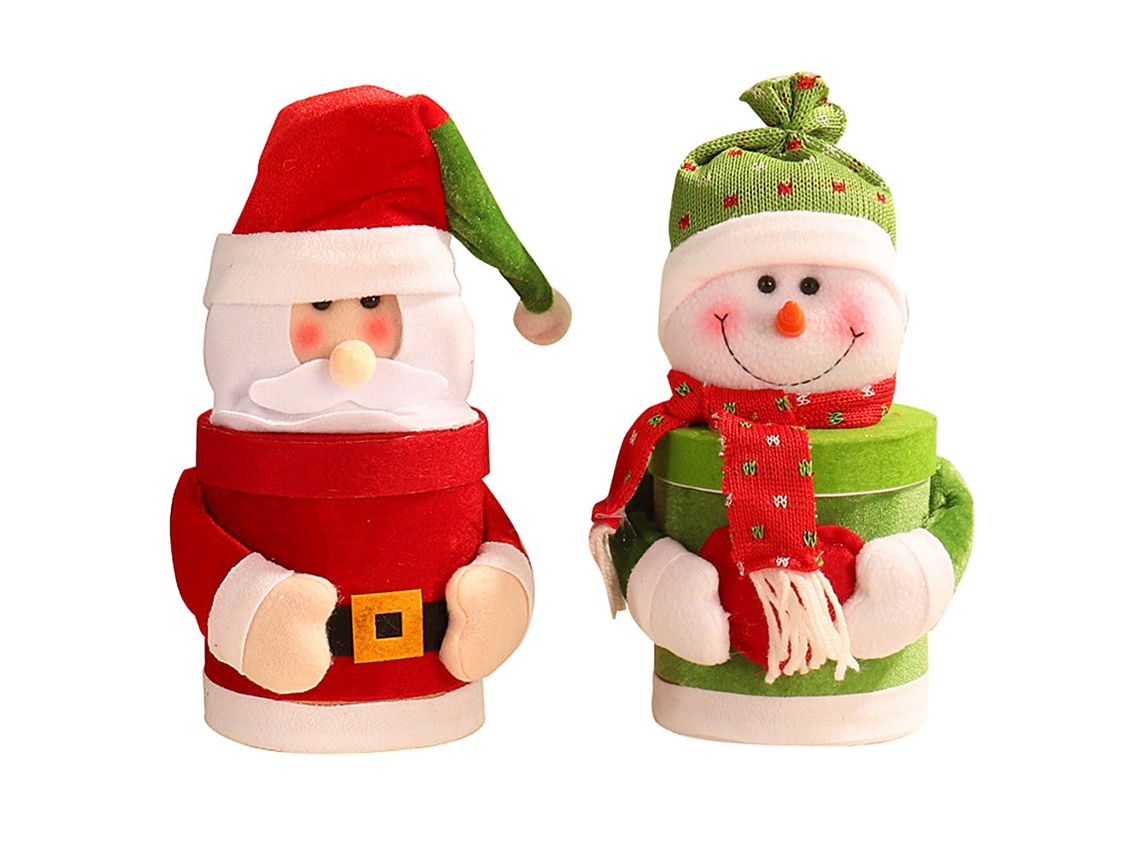 Caixa Presente Urso de Neve Papai Noel Natal