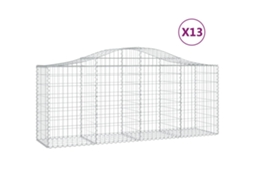 Gabion Basket, Gabion Baskets Vidaxl Prateado Ferro (200 X 50 X 80/100 Cm)