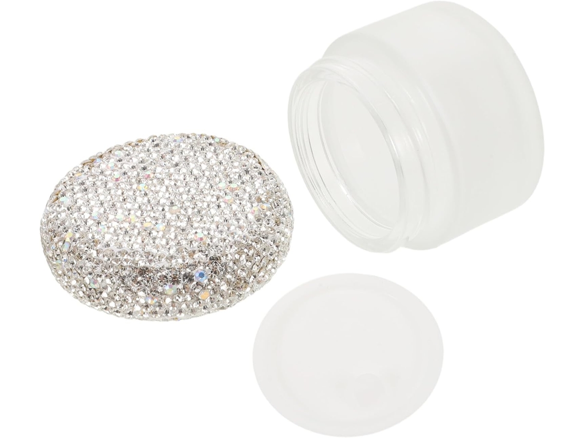 Nuobesty Pote De Creme Recarregável Para Viagem 30g Pote Cosmético Vazio Decorado Com Strass Pequeno