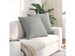 Vidaxl Travesseiros De Sofá 2 Pcs Cinzento-claro 80 X 80 Cm Tecido