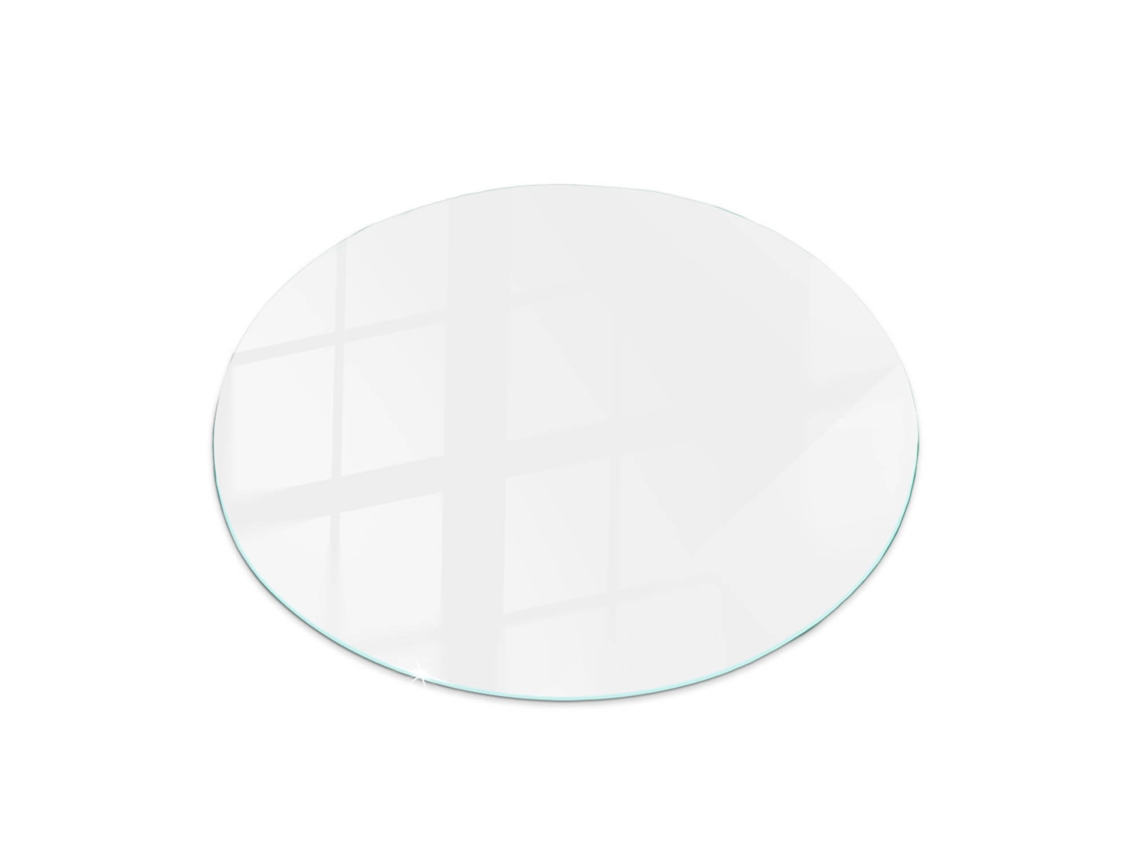 Tampo De Vidro Redondo Espelharte (80 Cm - Cor Branca Lisa - Branco)