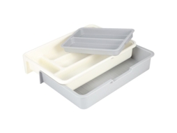 Lurelia Bandeja Para Talheres, 3 Peças, Expansível, Em Plástico Pp, 7 Compartimentos, Para Gaveta De Cozinha, 31,5 X 23,5 Cm, Sem Bpa, Uso Diário