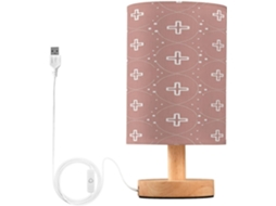 Abajur De Cabeceira Com Cruz Padrão Para Quarto, Portas De Carregaje USB C, Luminária De Mesa Cabeceira, Luminária