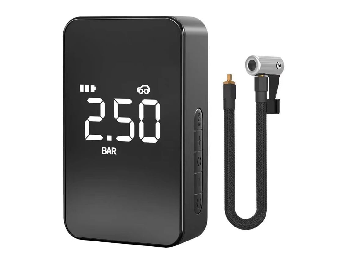 Compressor portátil de ar, bomba elétrica para bicicleta, compressor com luz LED, display digital e porta USB C para pneus de motocicleta Lalalamoli