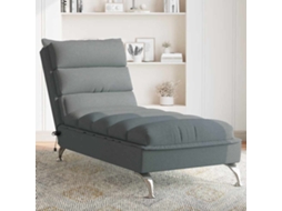 Espreguiçadeira | Chaise Longue | Cadeira De Massagem Com Almofadões Tecido Cinzento Escuro Wsd41886 Lovely Home