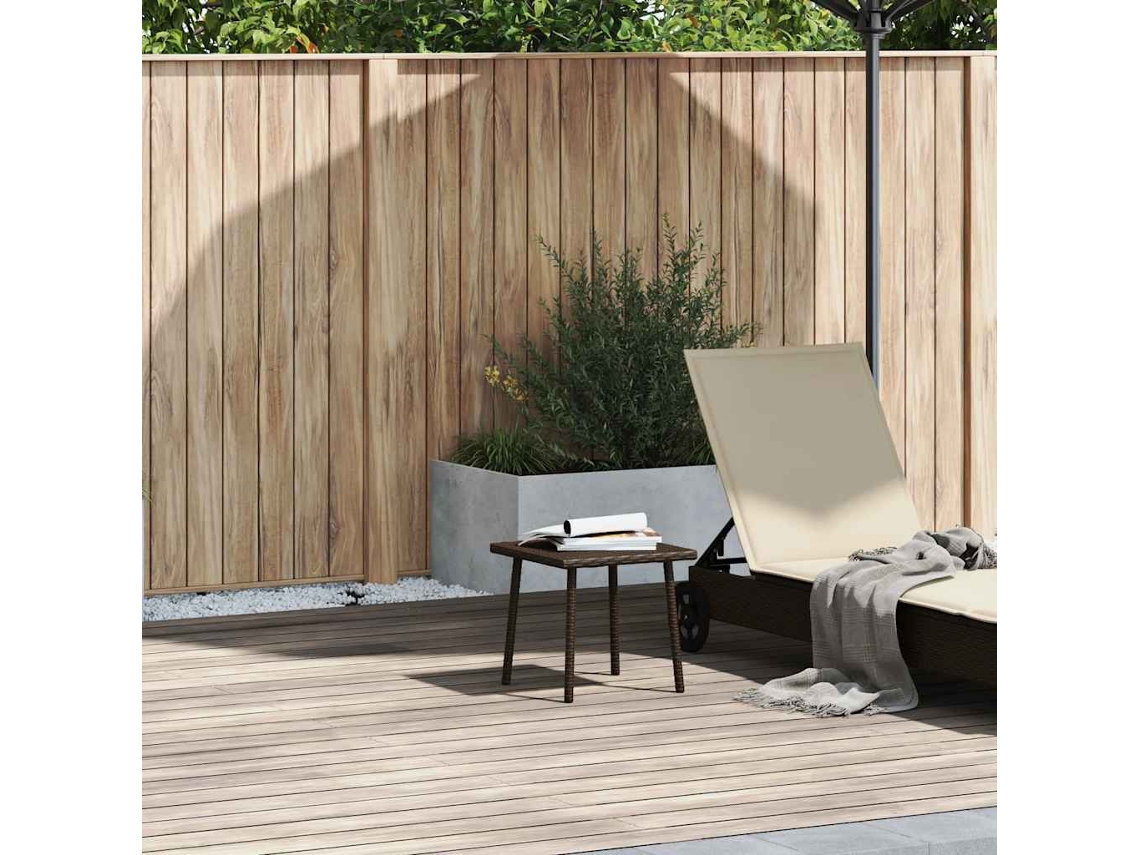 Mesa De Centro De Jardim Mesa Para Exterior Retangular 40x40x37cm Vime Pe Castanho Lovely Home