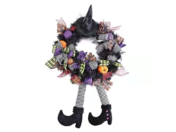 Wreath De Halloween Decoração De Porta Acessório Casa Assombrada