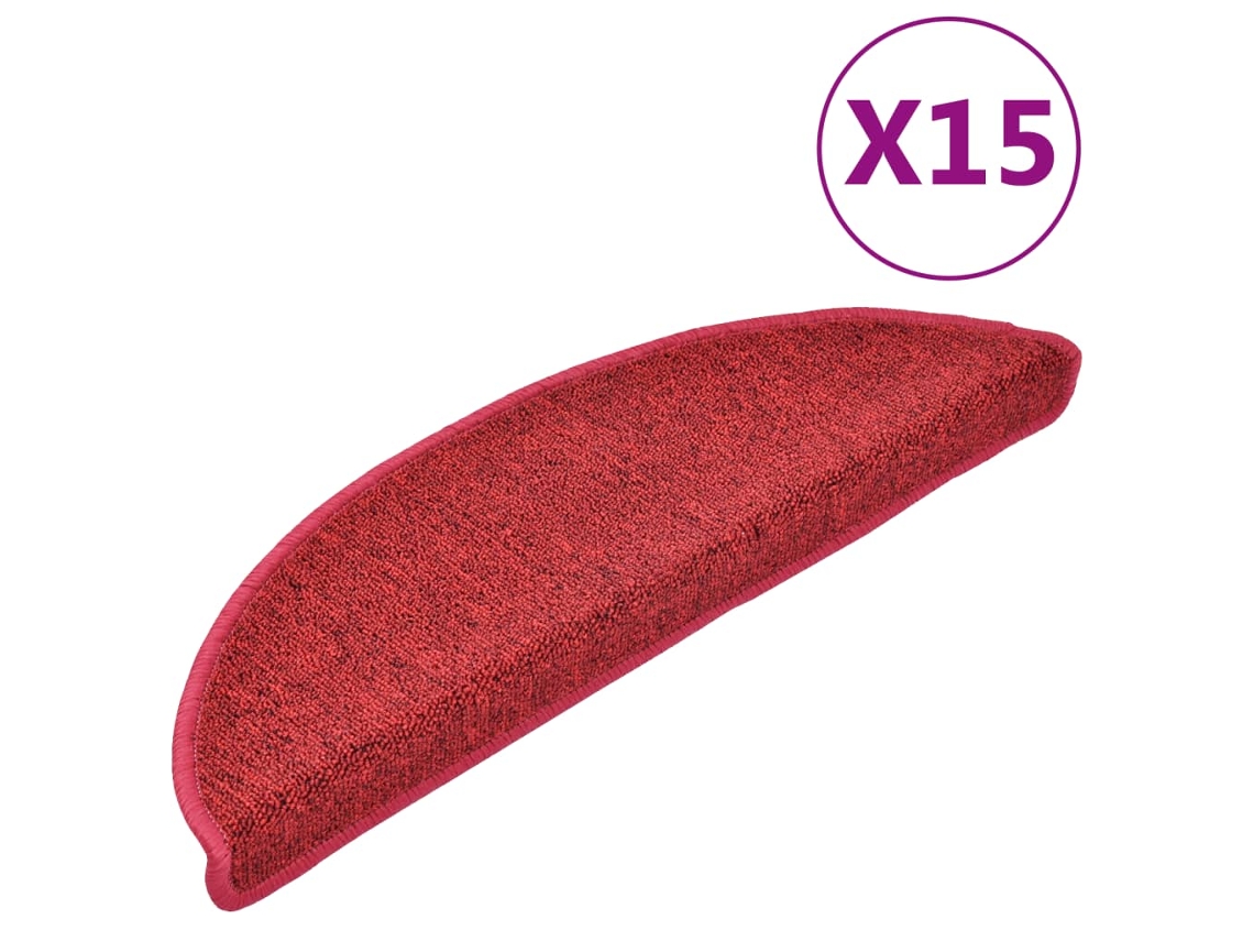 Carpet Stair Tread, Carpet Stair Treads Vidaxl Vermelho Polipropileno (56 X 17 X 3 Cm)