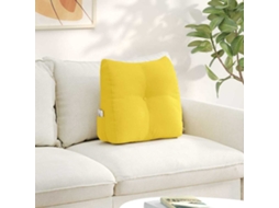 Vidaxl Travesseiro Para Costas Amarelo Claro 45 X 24 X 50 Cm Tecido