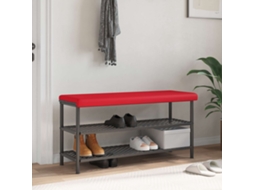Vidaxl Almofada De Banco Couro Sintético Vermelho Profundidade 35 Cm