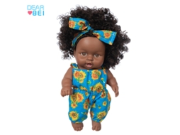 Boneca de 20 Cm , Feita de Vinil Seguro, com Pele Negra Africana, um Presente Ideal para Meninas. MDUG (8 Polegadas)