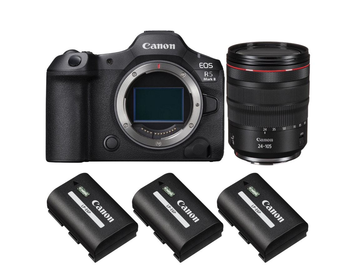 Eos R5 Mark Ii + Rf 24 105mm F/4 L Is Usm + 3 Canon Lp e6p + Ebook “20 Dicas para Fotos Que Impressionam” CANON