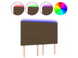 Led Headboard, Led Headboards Vidaxl Marrom Tecido (144 X 5 X 118/128 Cm)