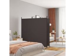 Vidaxl Divisória/biombo Com 2 Painéis 348x180 Cm Tecido Castanho