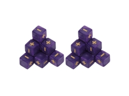 20 Peças Conjunto De Dados 16mm Operações Matemáticas Sinais De Mais Menos Brinquedos Para Crianças Aulas De Matemática Roxo