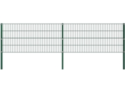 vidaXL Painel de vedação com postes ferro 3,4x0,8 m verde