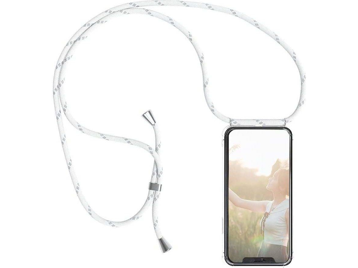 Capa iPhone 11 Pro HONGWE. Com corda Transparente, Branco