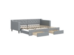 Daybed With Trundle, Daybeds With Trundles Vidaxl Cinzeto Tecido (90 X 200 Cm)