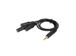 Adaptador Divisor de Áudio 3,5 Mm, Cabo Estéreo Macho para Fêmea, Carro, 3 Vias com 1 Fêmea Revestimento em Ouro AQUAFORGE