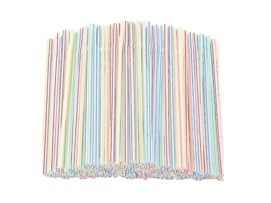 500pcs Canudos Plásticos 8 Polegadas Longo Aed Listrado Flexível Flexível Canudos Extensíveis Rosewell