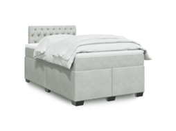 Vidaxl Cama Boxspring Com Colchão 120x190 Cm Veludo Cinzento-claro