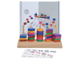 Brinquedo De Madeira Para Crianças De Pareamento De Cores E Formas Geométricas Educativo