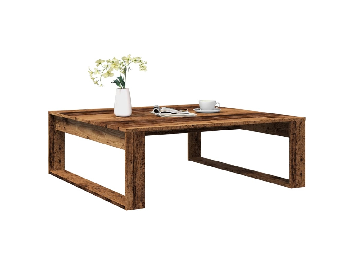 Vidaxl Mesa De Centro 100x100x35 Cm Deriv. De Madeira Madeira Velha
