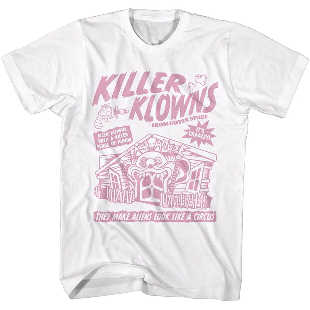 Rockinstone Killer Klowns Klown Flyer White Adult T-shirt Size:s