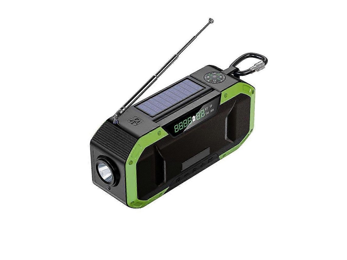 Rádio Digital Portátil Am/fm/sw Com Bateria Externa De 5000 Mah, Lanterna, Alarme Sos E Carregamento Solar Olysi Shop