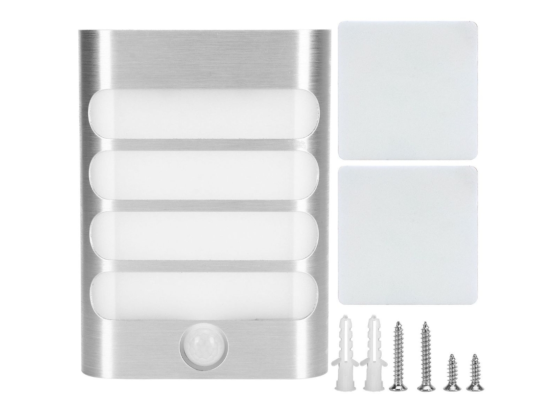 Lurelia, Luminária Parede Led, Interruptor, 1w, Sensor Pir, Bateria, Auto, Branco Quente, Armário, Corredor