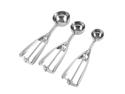 Cuchara Para Sorvete, Conjunto De 3 Cucharas Para Biscoitos De Aço Inoxidável Com Gatilho De Liberação