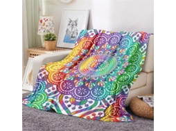 Manta de Flanela Fansu Estampa Mandala 3d Macia e Felpuda Ideal para o Inverno Perfeita Cama Ou Sofá Adequada