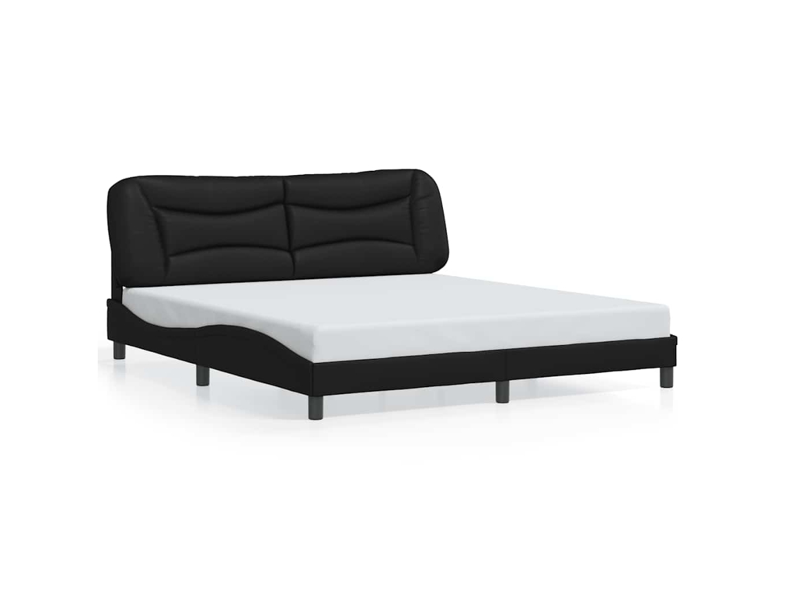 Bed Frame, Bed Frames Vidaxl Preto Couro Artificial (180 X 200 Cm)