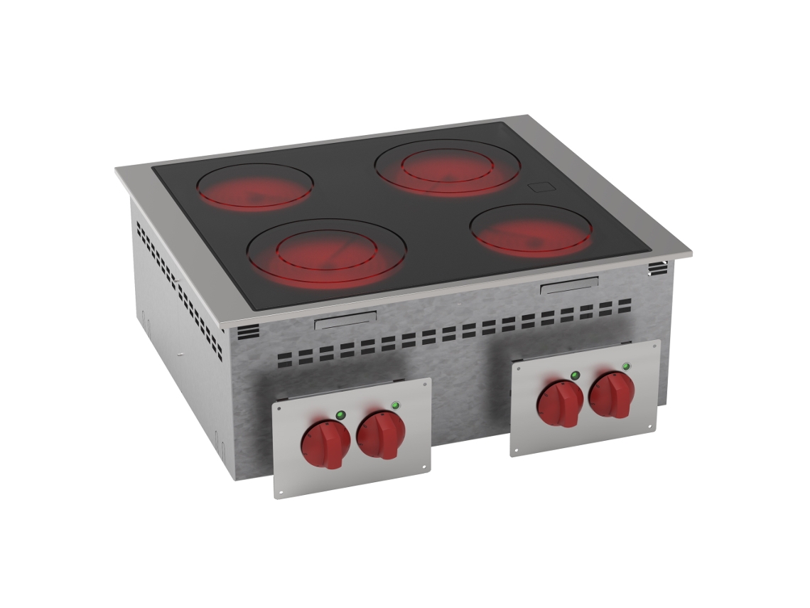 Fogões A Gás Drop In 4 Zonas Quentes 700x600x210 Mm 8600 W 400/3v 12800631 Eurast