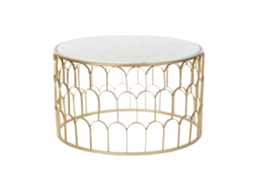 Mesa de Centro, Ferro, Mármore Dourado, 87x87x51,5cm ALEXANDRA HOUSE LIVING