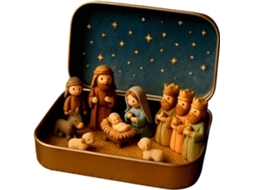 Ensemble De Crèche En Étain, Mini Ensemble De Crèche De