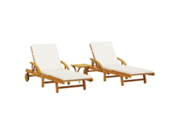 Sun Lounger, Sun Loungers Vidaxl Marrom Madeira De Acácia (n/a)